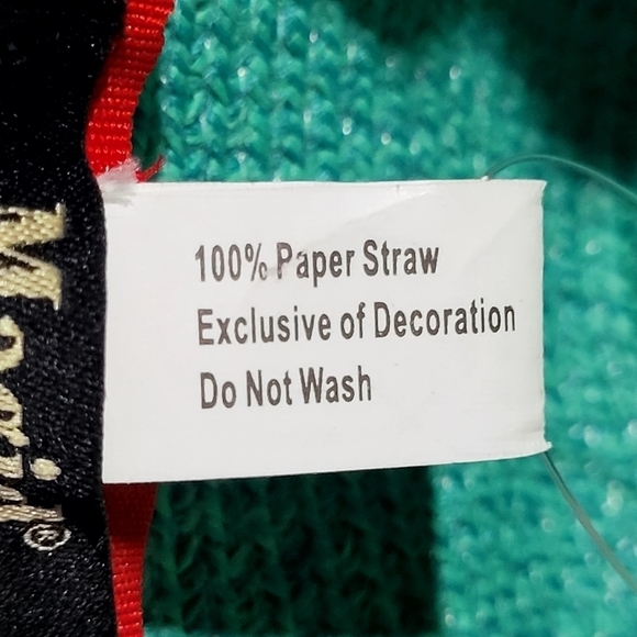 NWT Magid Hats Aqua Paper Straw Hat with White Band Church Hat - Picture 6 of 6